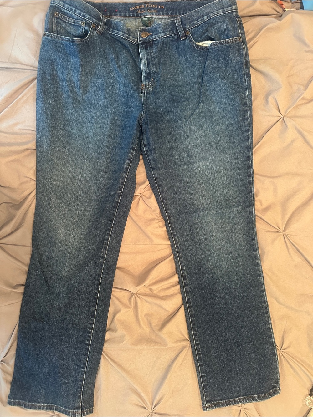 Lauren Ralph Lauren Straight-Leg Jeans in Medium Blue Wash